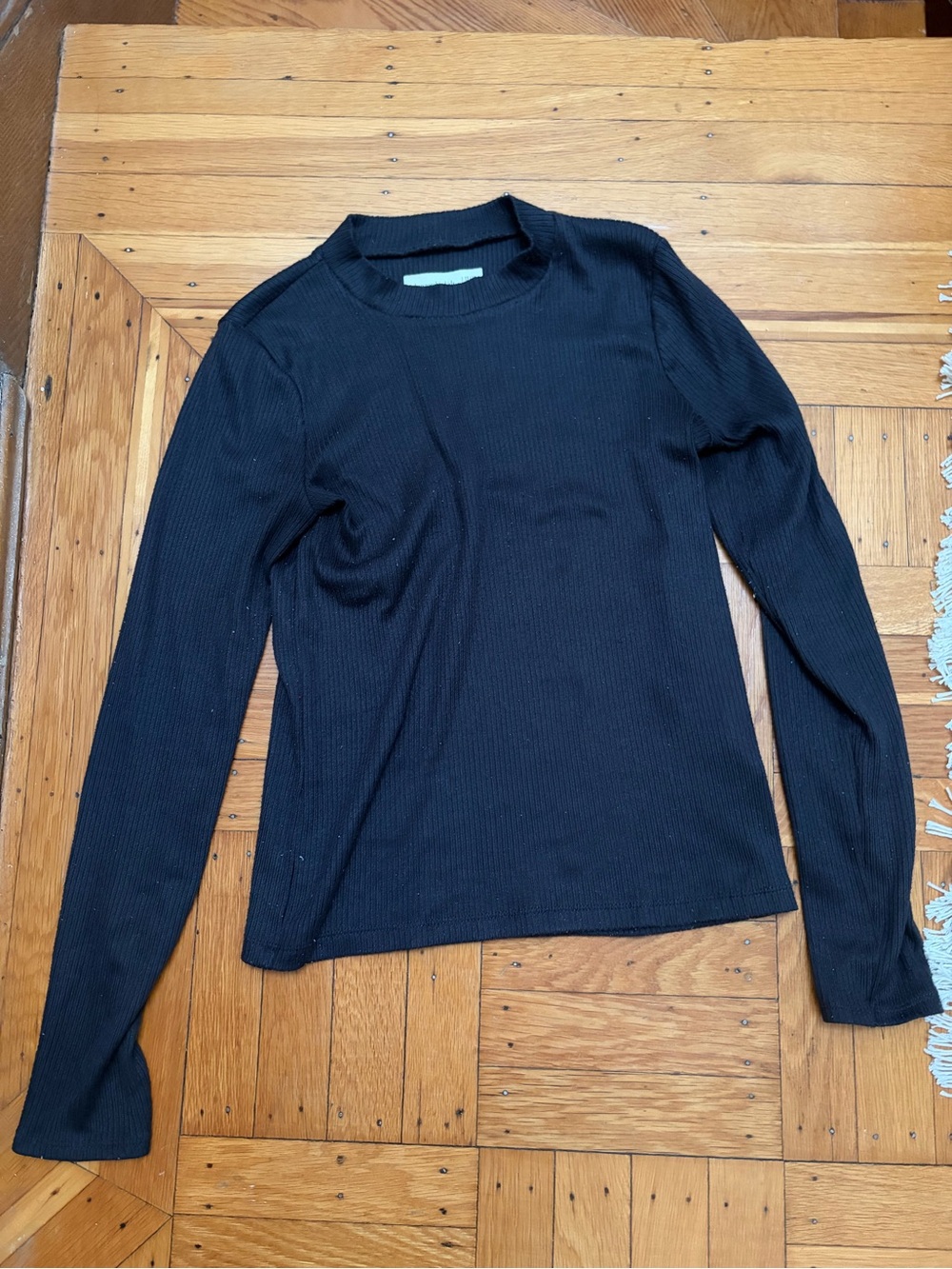 abercrombie kids Black Ribbed Crewneck Sweater